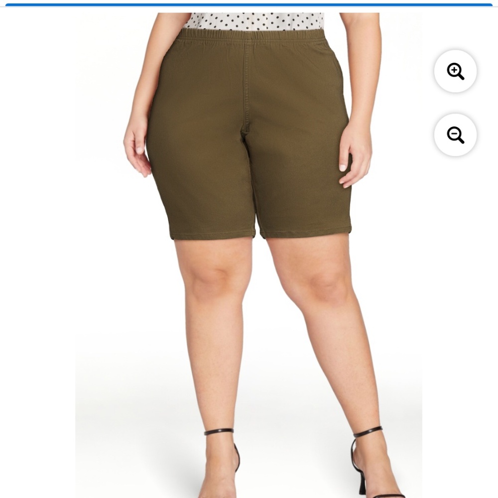 Realsize Women’s Olive 11” Pull-on Shorts Size XXL (20-22) NEW